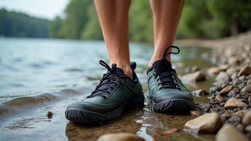 Navigating the danube: essential footwear for a superior canoeing experience, Concept art for illustrative purpose, tags: auf für - Monok
